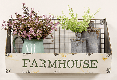 Farmhouse Galvanized Wall Basket - The Fox Decor